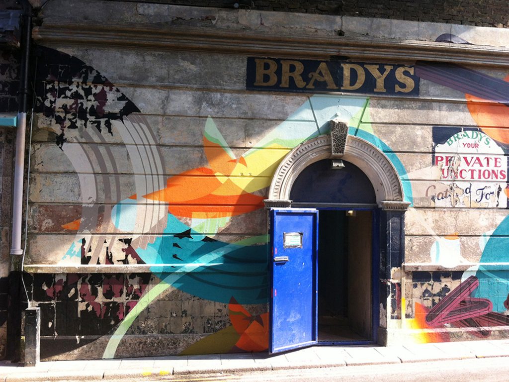Restaurant design, Wahaca Brixton, mural art commission, Roids and Satone